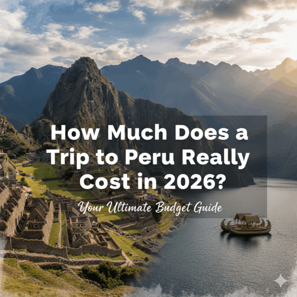 Traveler planning her trip budget at a local market in Cusco, Peru